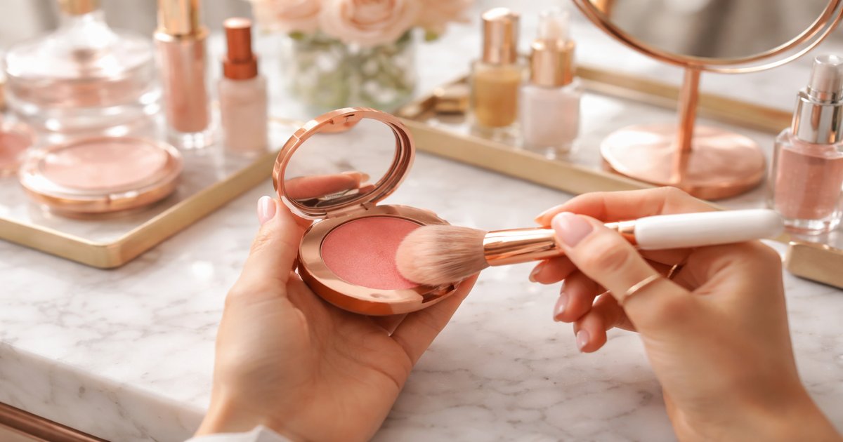makeup revolution blush in use