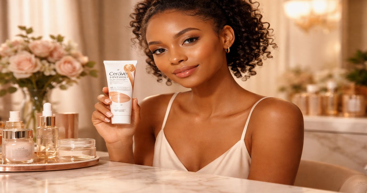 cerave tinted sunscreen in use