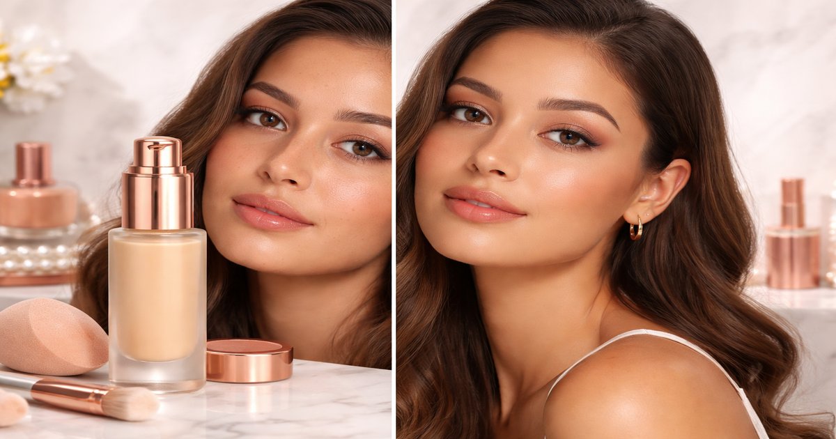 makeup revolution foundation in use