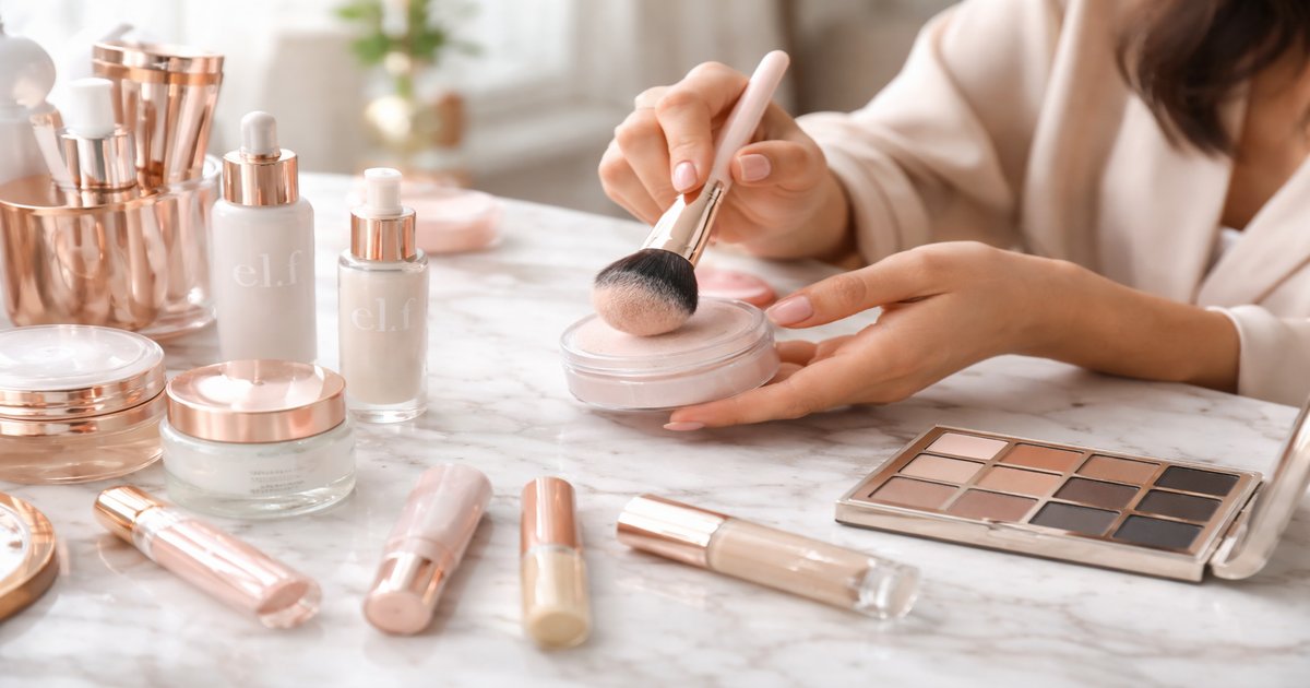 e.l.f. cosmetics in use