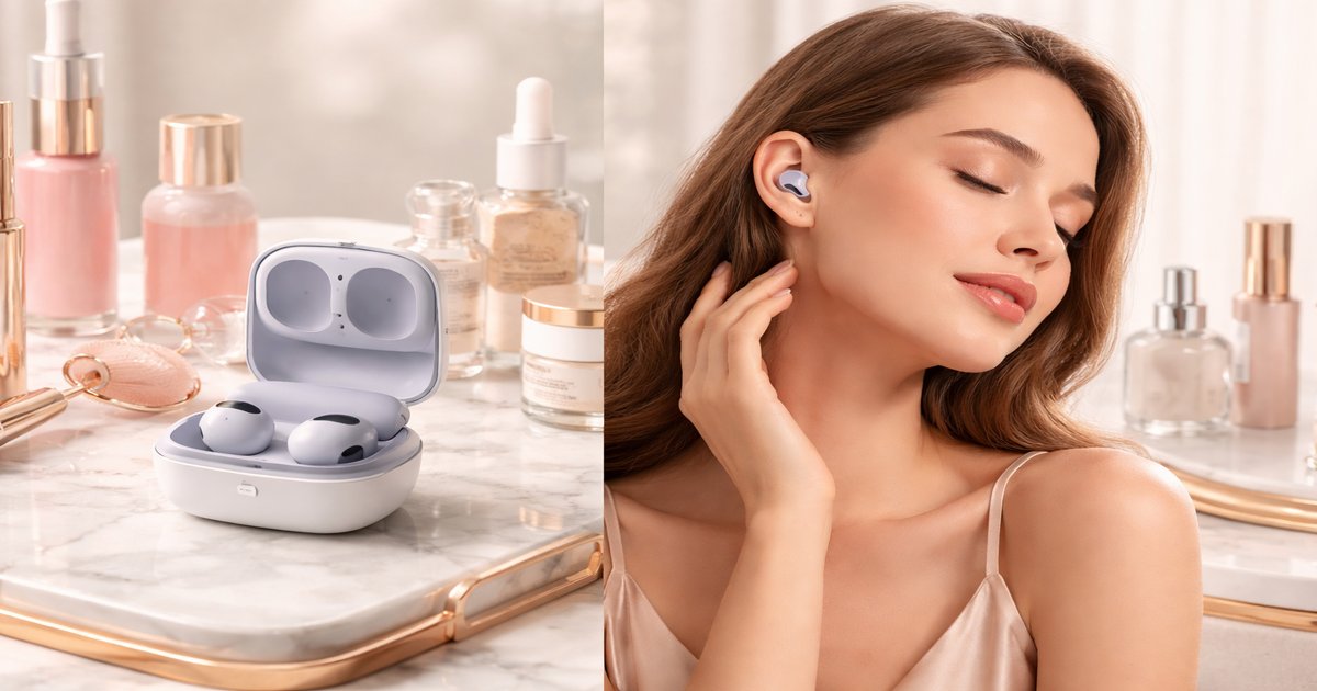 galaxy earbuds in use