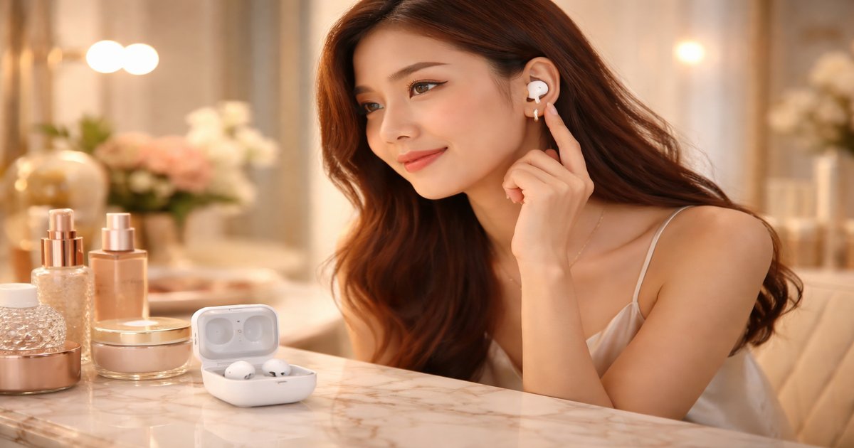 galaxy buds in use