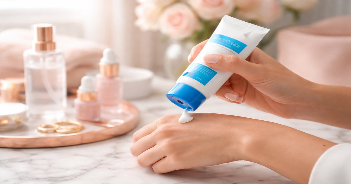 blue lizard sunscreen in use